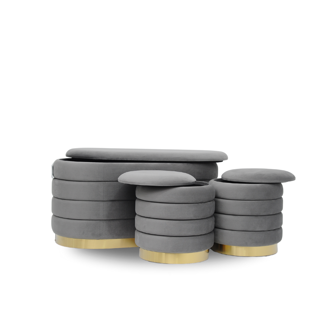 Trio de Tabourets Prestige – Gris