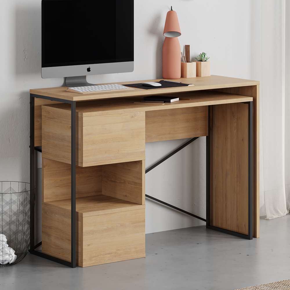 Bureau de travail en bois BADAU 110 cm
