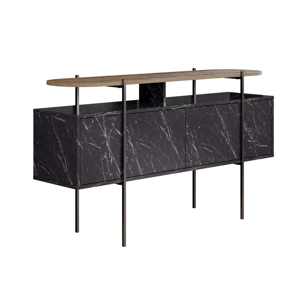 Console moderne à 4 portes HANLEY 150 cm - Meuble d'entrée ou chambre