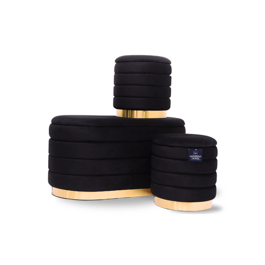 Trio de Tabourets Prestige – Noir Intense