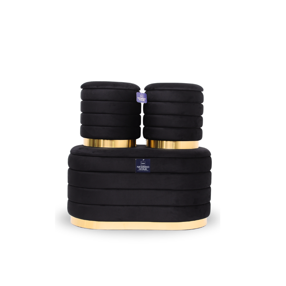 Trio de Tabourets Prestige – Noir Intense