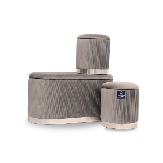 Trio de Tabourets Prestige – Gris Éclipse