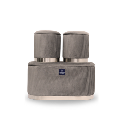 Trio de Tabourets Prestige – Gris Éclipse