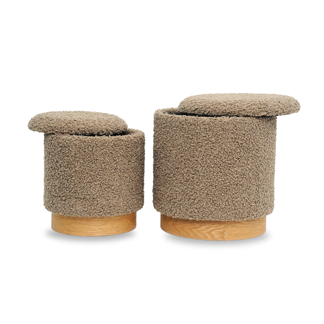 Duo de Tabourets Bouclette – KAKI