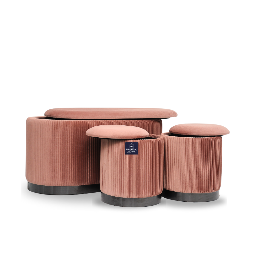 Trio de Tabourets Prestige – Rose