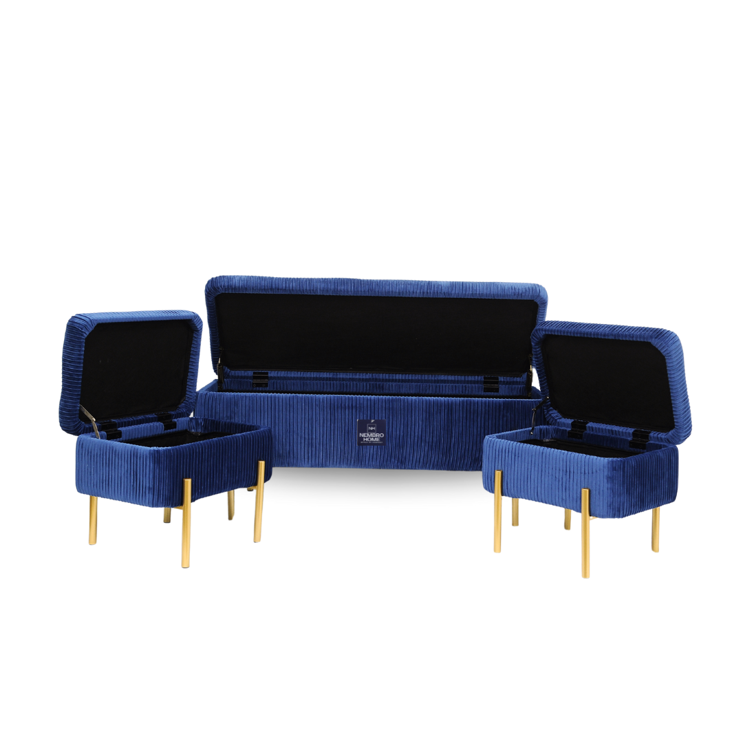 Trio de Tabourets Prestige – Bleu Royal