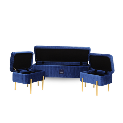 Trio de Tabourets Prestige – Bleu Royal