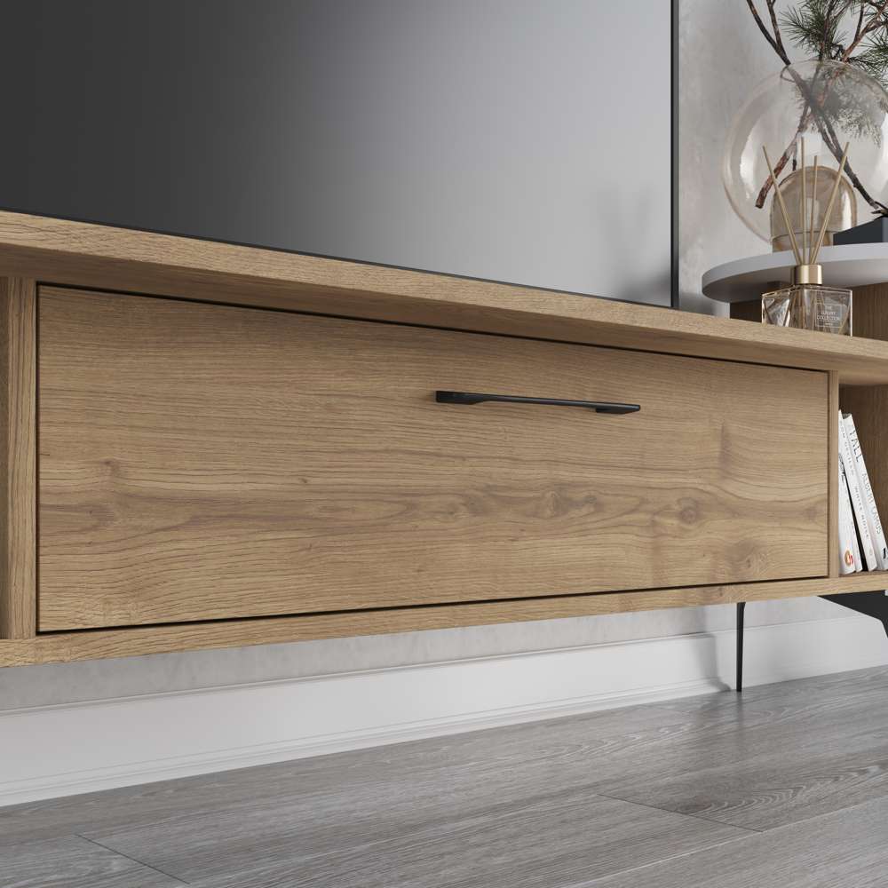 Meuble TV moderne ADA 190 cm pour séjour ou salon - Noyer