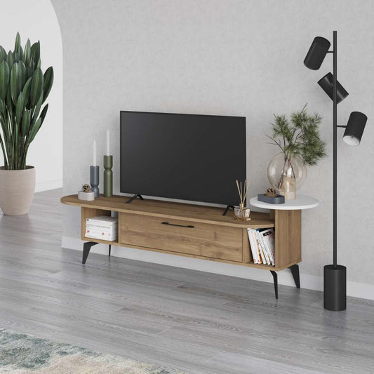 Meuble TV moderne ADA 190 cm pour séjour ou salon - Noyer