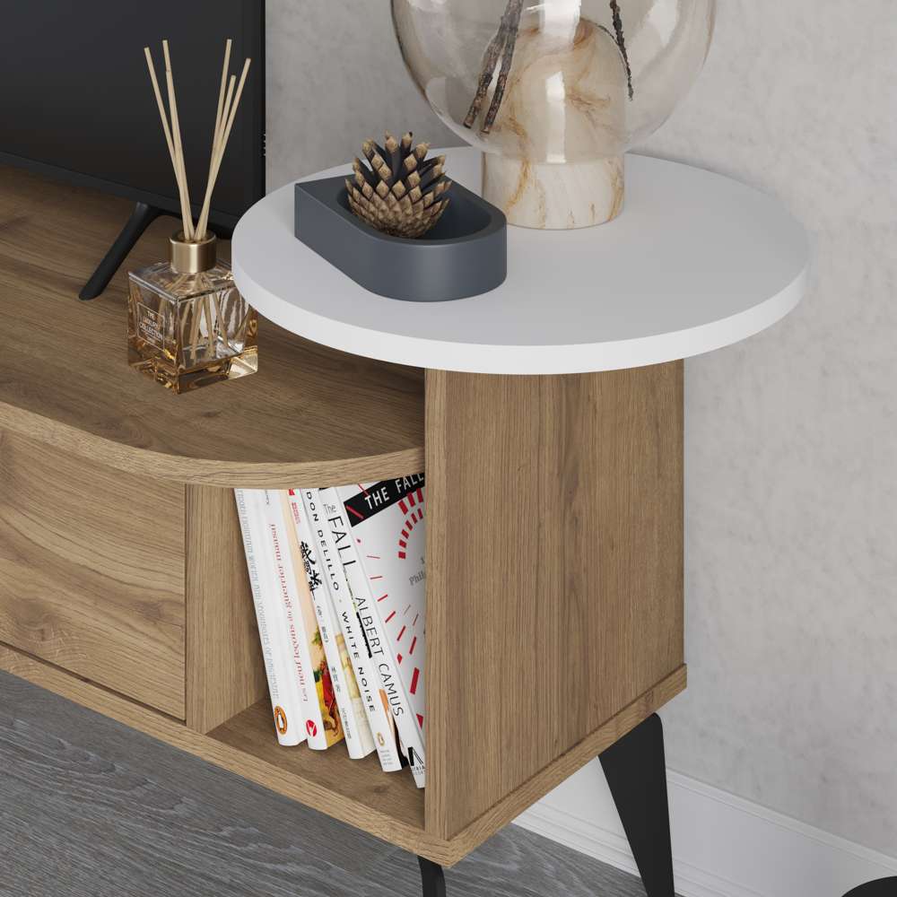 Meuble TV moderne ADA 190 cm pour séjour ou salon - Noyer