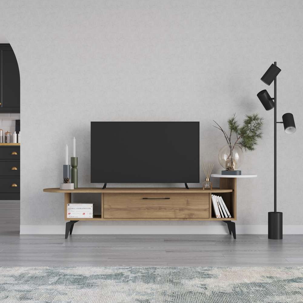 Meuble TV moderne ADA 190 cm pour séjour ou salon - Noyer