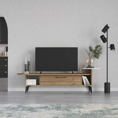Meuble TV moderne ADA 190 cm pour séjour ou salon - Noyer