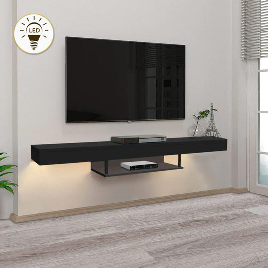 Meuble TV design suspendu ALBERES 150 cm - Noir