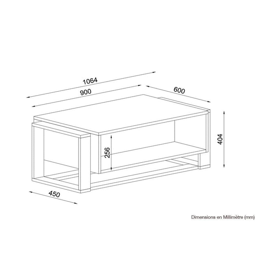 Table basse pour séjour BIANCO 106 cm