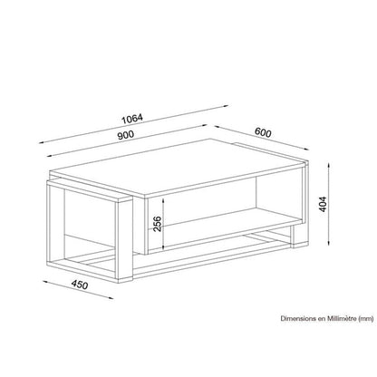 Table basse pour séjour BIANCO 106 cm
