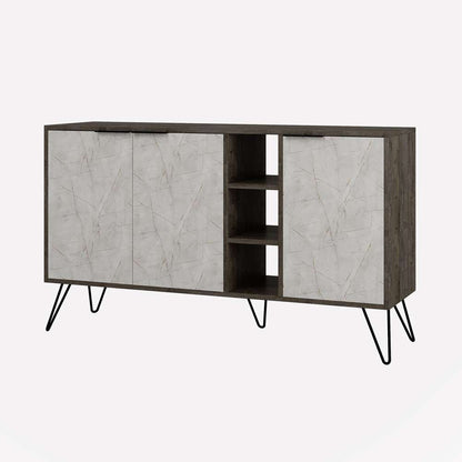 Console CLARA 142 cm - Buffet et Bahut de rangement - Marbré Clair