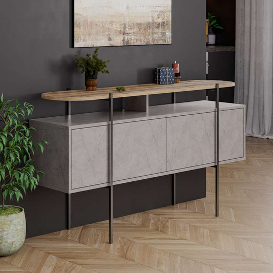 Console moderne à 4 portes HANLEY 150 cm - Ameublement d'intérieur