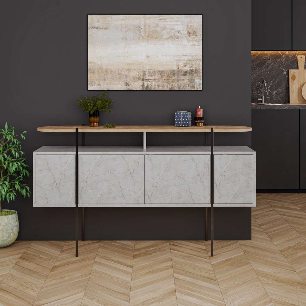 Console moderne à 4 portes HANLEY 150 cm - Ameublement d'intérieur