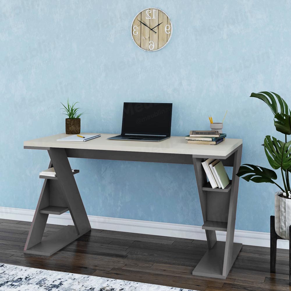 Bureau de travail en bois solide PAPILLON 137 cm