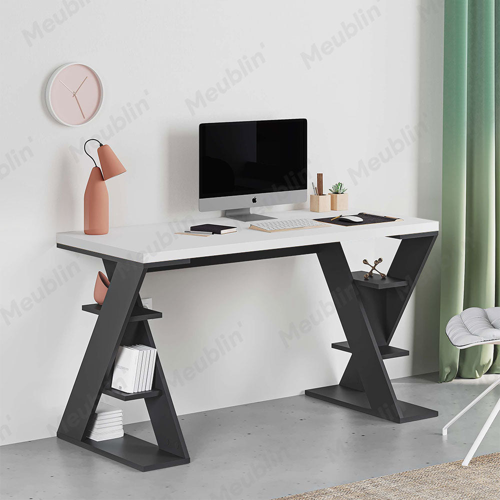 Bureau de travail en bois solide PAPILLON 137 cm