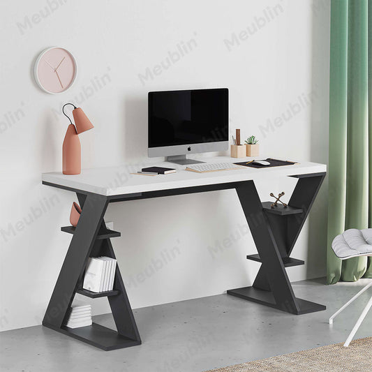 Bureau de travail en bois solide PAPILLON 137 cm