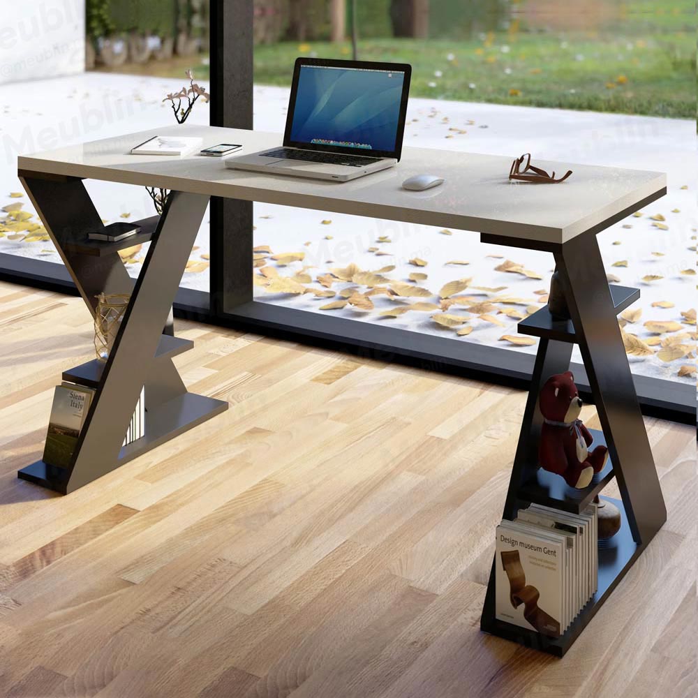 Bureau de travail en bois solide PAPILLON 137 cm
