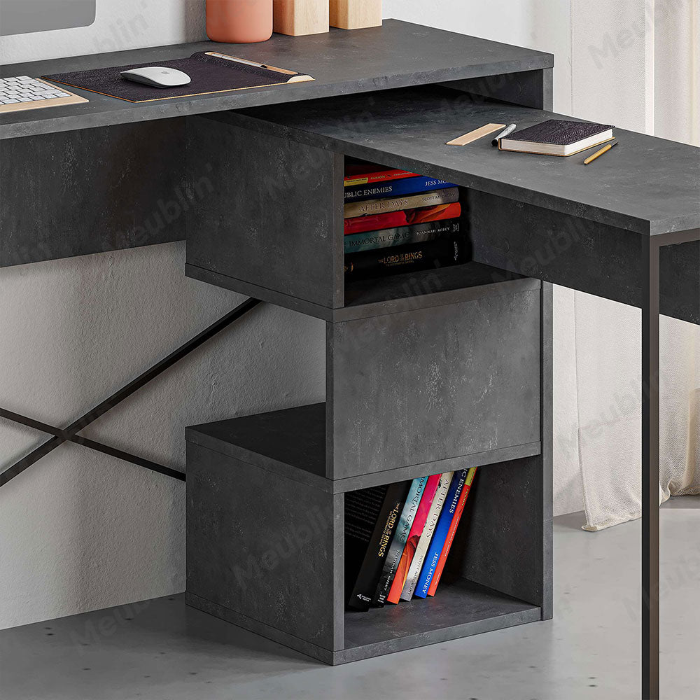 Bureau de travail en bois BADAU 110 cm