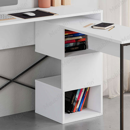 Bureau de travail en bois BADAU 110 cm