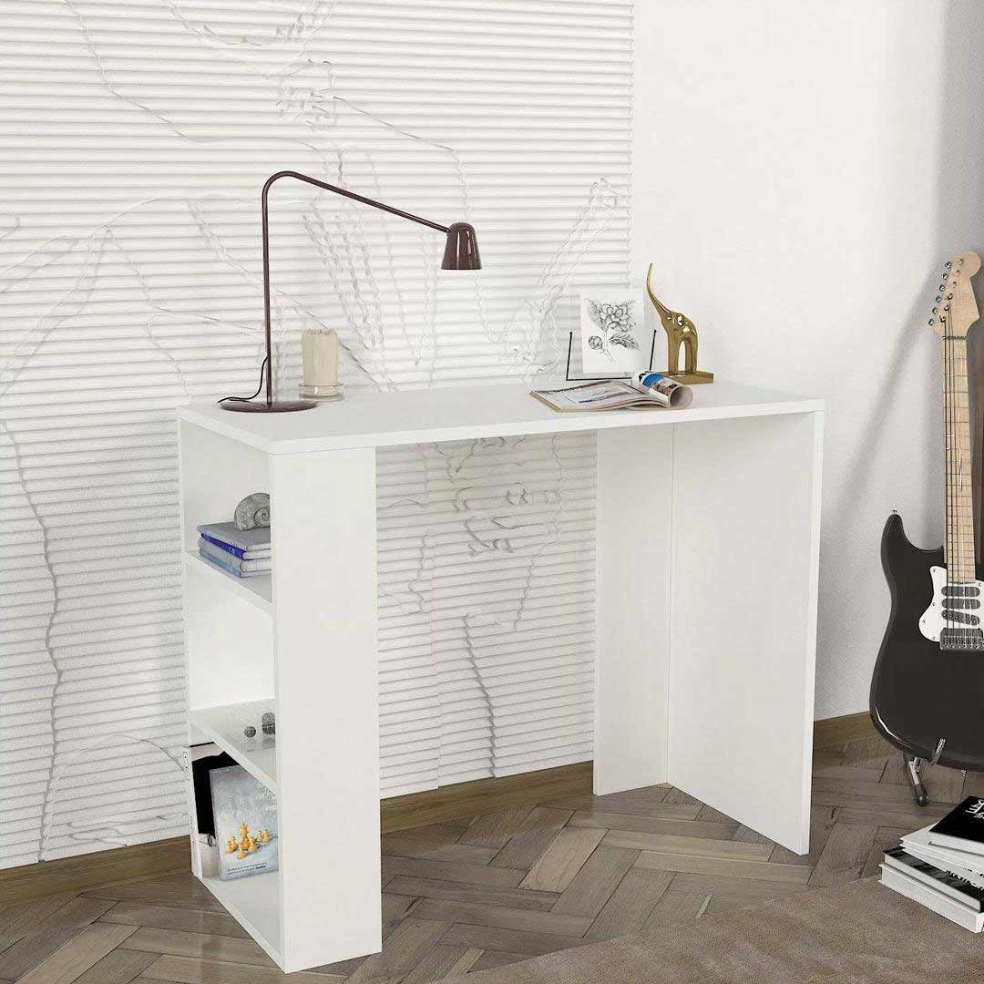 Bureau de travail en bois blanc NETENYA 90 cm