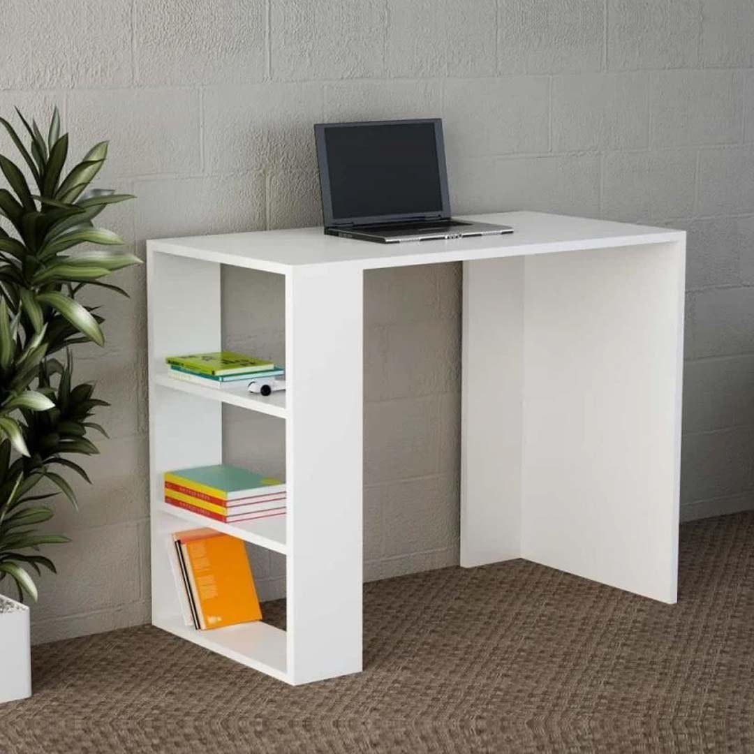 Bureau de travail en bois blanc NETENYA 90 cm