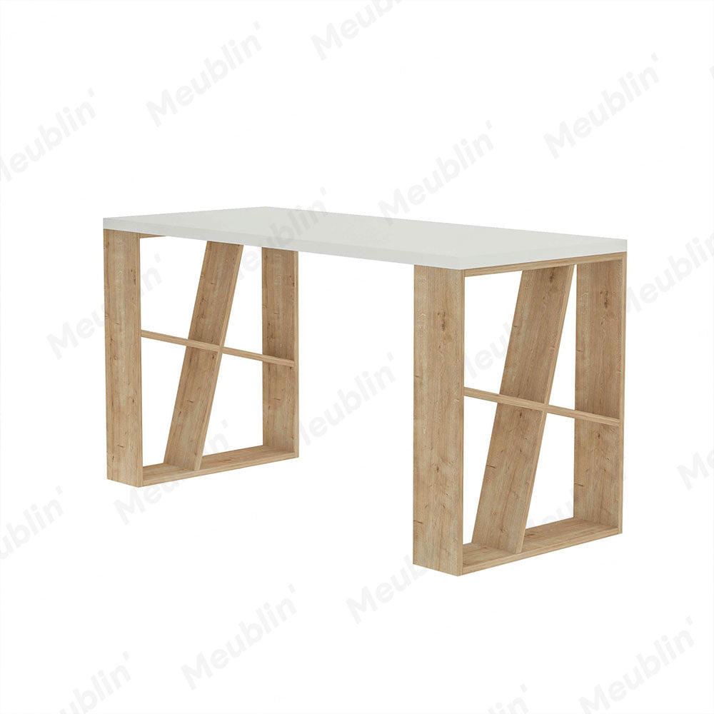 Bureau de travail en bois solide HONEY 137 cm