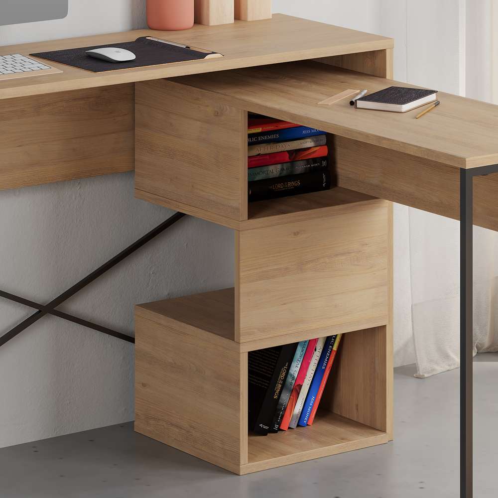 Bureau de travail en bois BADAU 110 cm
