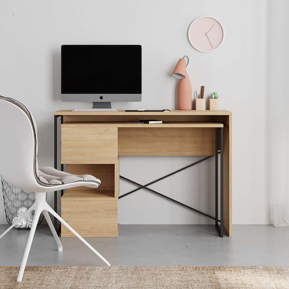 Bureau de travail en bois BADAU 110 cm