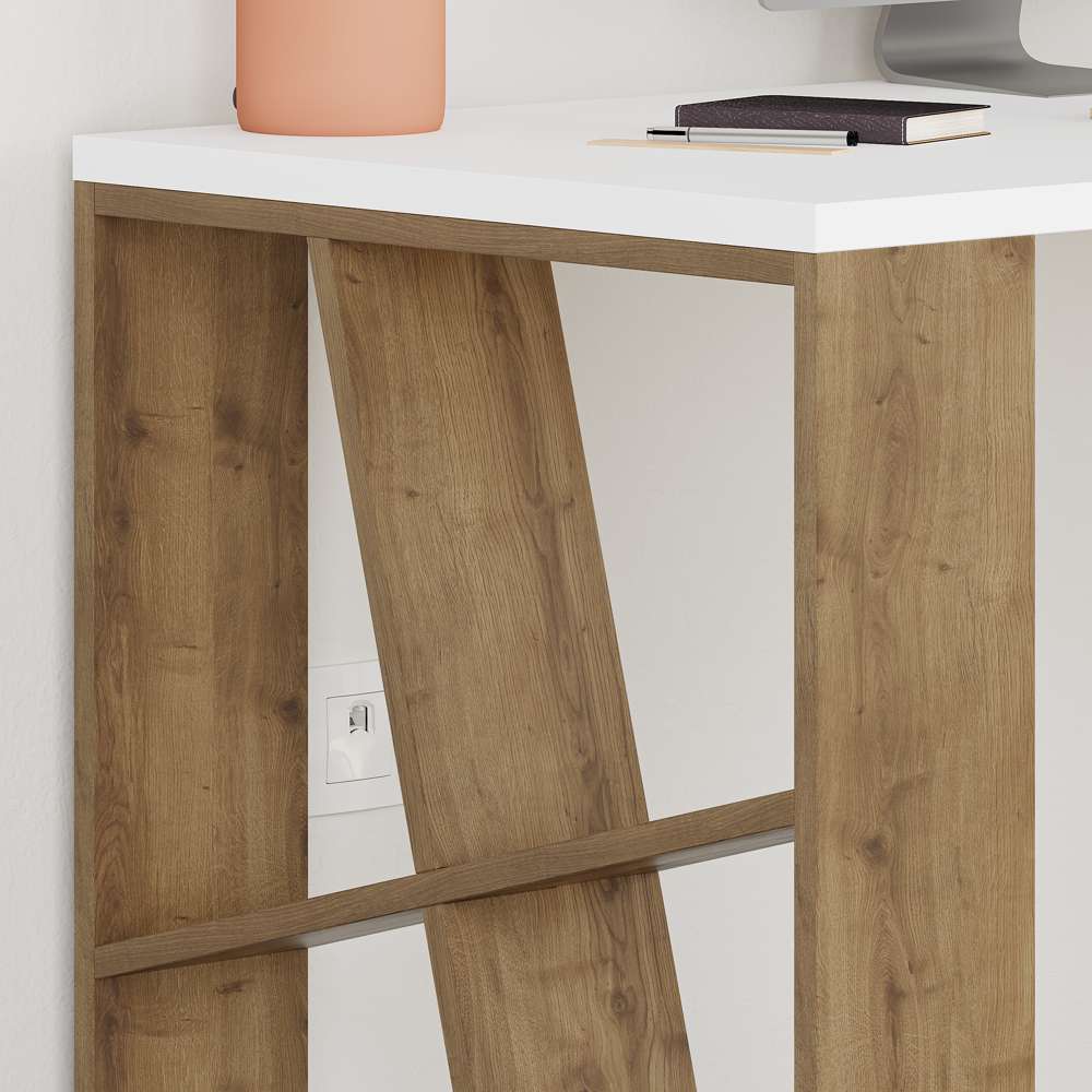 Bureau de travail en bois solide HONEY 137 cm