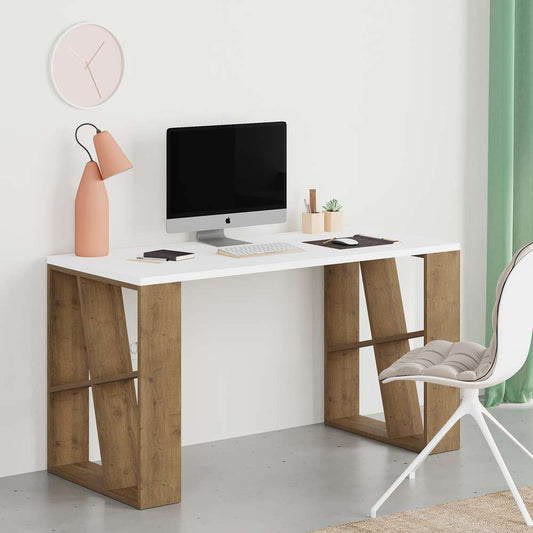Bureau de travail en bois solide HONEY 137 cm