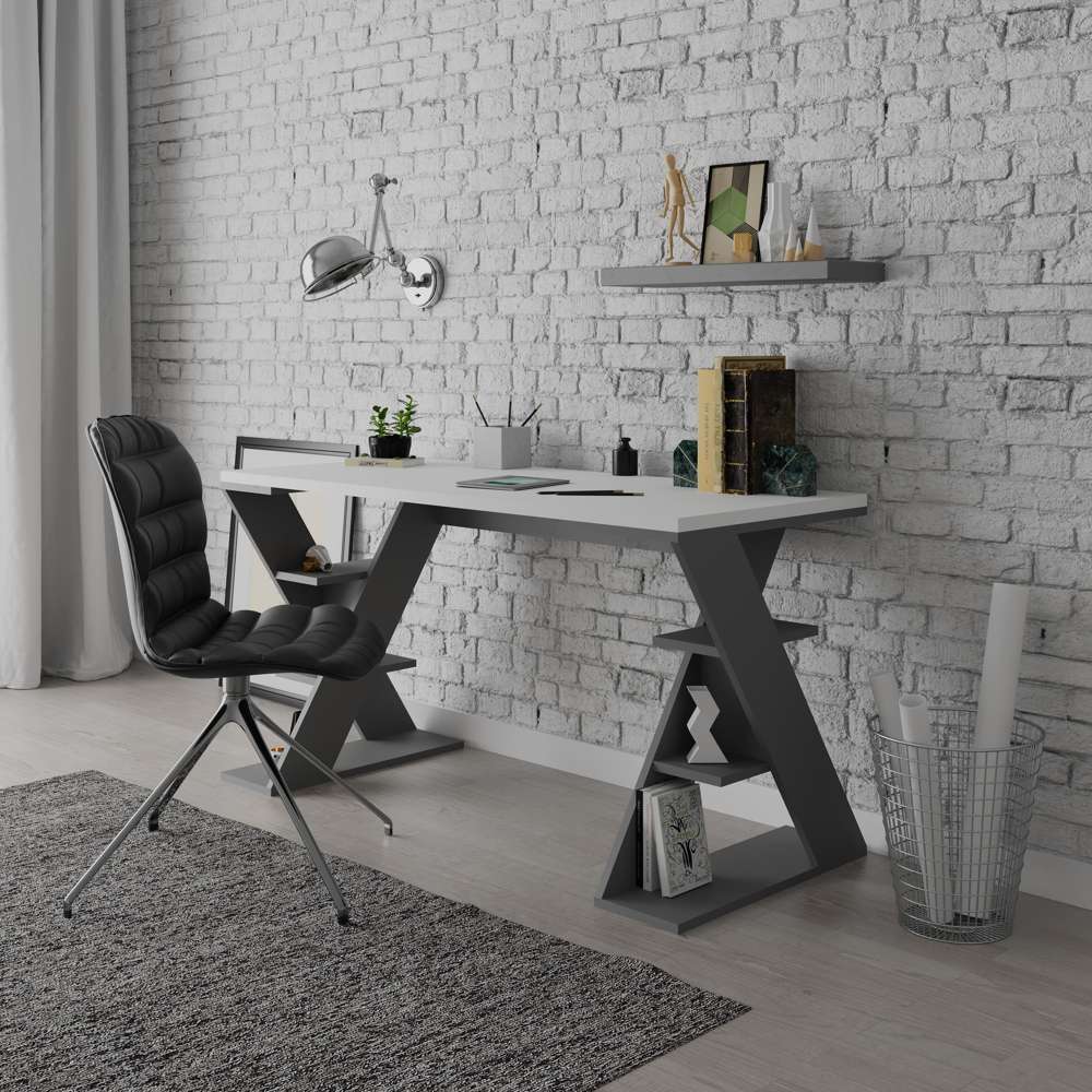 Bureau de travail en bois solide PAPILLON 137 cm