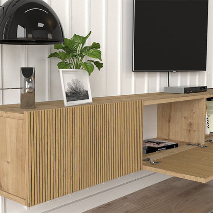 Meuble TV design suspendu DAMLA 180 cm - Chêne YUNUS
