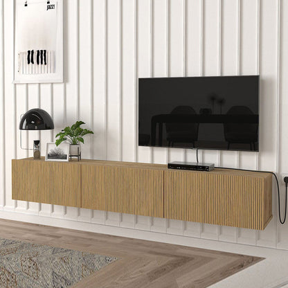 Meuble TV design suspendu DAMLA 180 cm - Chêne YUNUS
