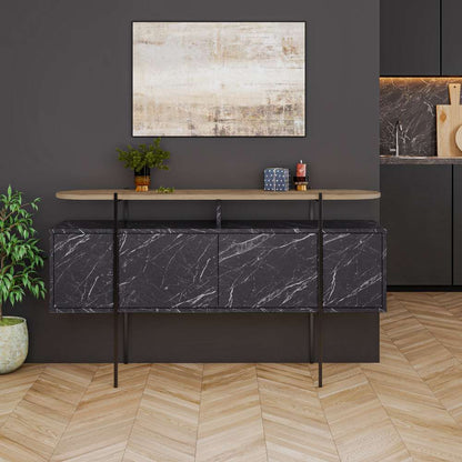 Console moderne à 4 portes HANLEY 150 cm - Meuble d'entrée ou chambre