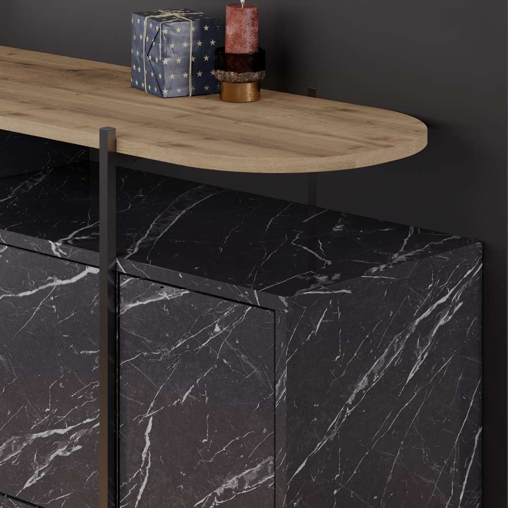 Console moderne à 4 portes HANLEY 150 cm - Meuble d'entrée ou chambre