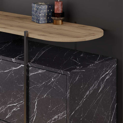 Console moderne à 4 portes HANLEY 150 cm - Meuble d'entrée ou chambre