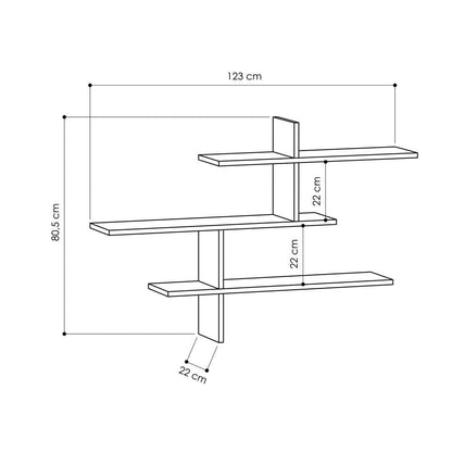 Étagère murale LEO 123 cm - Blanc - Salon ou séjour