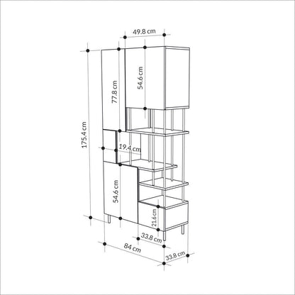 Placard Bibliothèque KEY 175 cm - Placard moderne de rangement