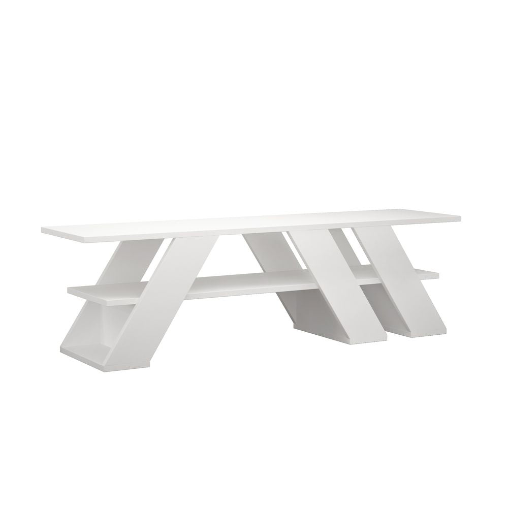 Meuble TV moderne FELLA 140 cm Blanc - Salon et séjour