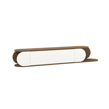 Meuble TV à design suspendu TONE 180 cm - Noyer et Blanc