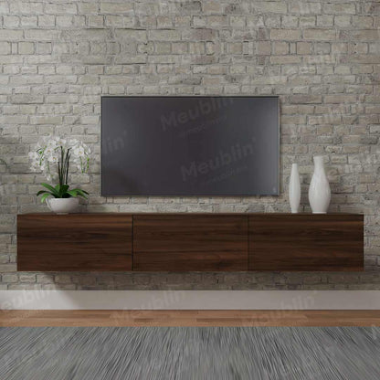 Meuble TV design suspendu DAMLA 180 cm - Marron Noyer Exclusif