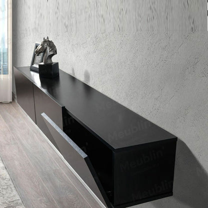 Meuble TV design suspendu DAMLA 180 cm - Noir