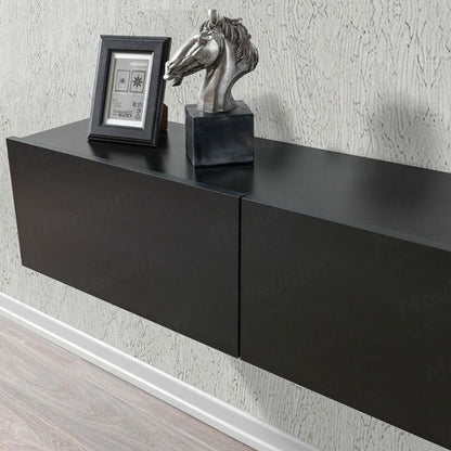 Meuble TV design suspendu DAMLA 180 cm - Noir