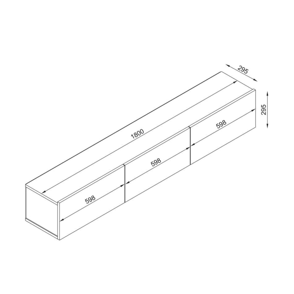 Meuble TV design suspendu DAMLA 180 cm - Noir YUNUS