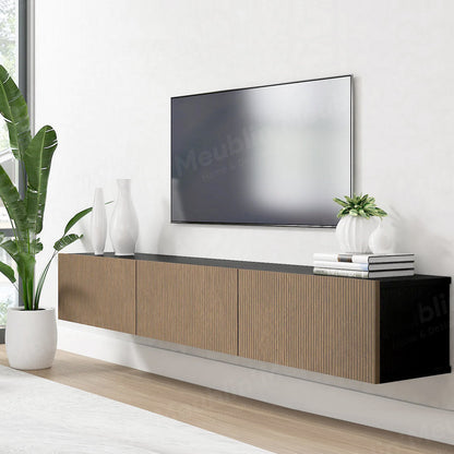 Meuble TV design suspendu DAMLA 180 cm - Noir YUNUS